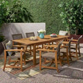 Ensemble de salle à manger d'extérieur 8 places en bois d'acacia Edgewood avec table extensible par Christopher Knight Home