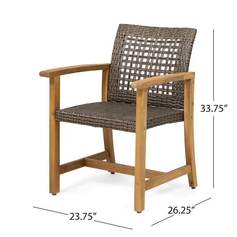 Ensemble de salle à manger d'extérieur 8 places en bois d'acacia Edgewood avec table extensible par Christopher Knight Home