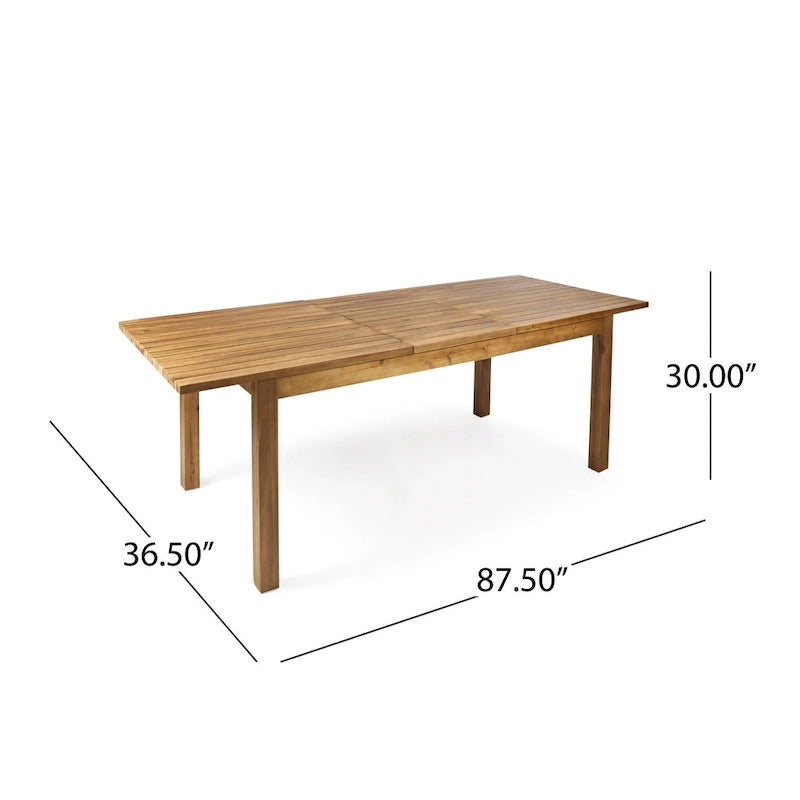 Ensemble de salle à manger d'extérieur 8 places en bois d'acacia Edgewood avec table extensible par Christopher Knight Home