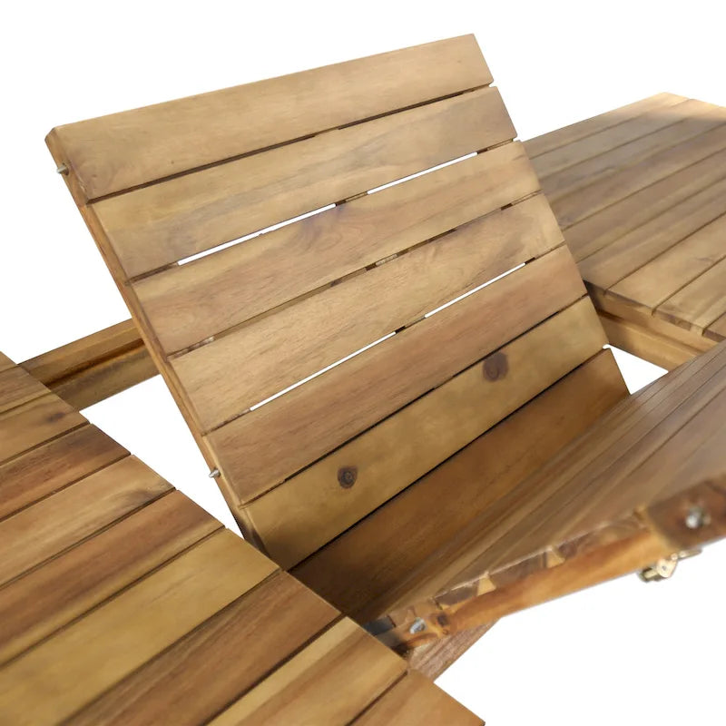 Ensemble de salle à manger d'extérieur 8 places en bois d'acacia Edgewood avec table extensible par Christopher Knight Home