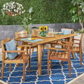 Ensemble de salle à manger 7 pièces en bois d'acacia Graham Outdoor par Christopher Knight Home