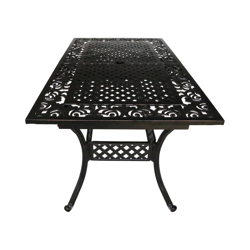 Table de salle à manger extensible en fonte d'aluminium Phoenix Outdoor 64 - 81 par Christopher Knight Home