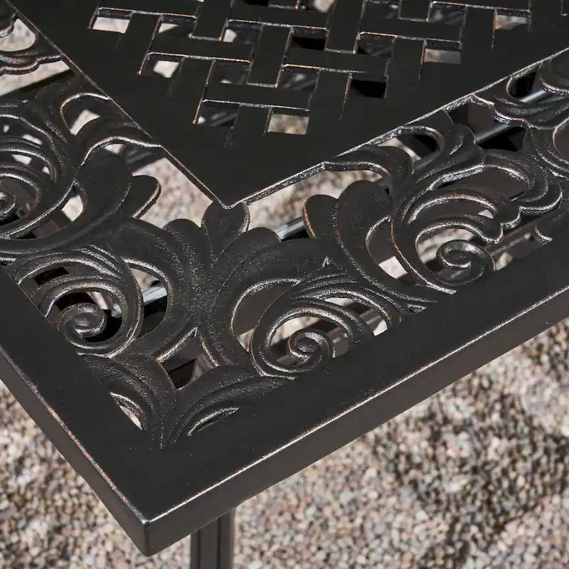 Table de salle à manger extensible en fonte d'aluminium Phoenix Outdoor 64 - 81 par Christopher Knight Home