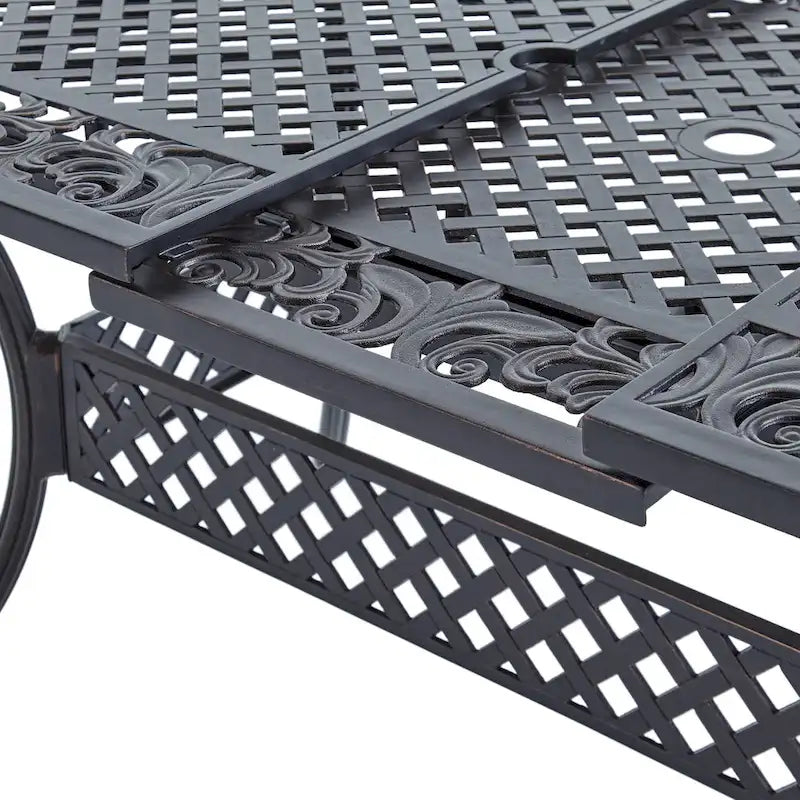 Table de salle à manger extensible en fonte d'aluminium Phoenix Outdoor 64 - 81 par Christopher Knight Home