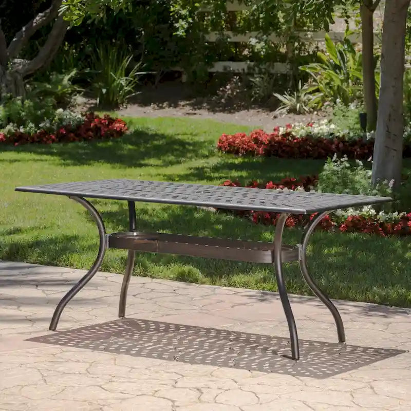 Ensemble de salle à manger rectangulaire 7 pièces en fonte d'aluminium Austin Outdoor par Christopher Knight Home