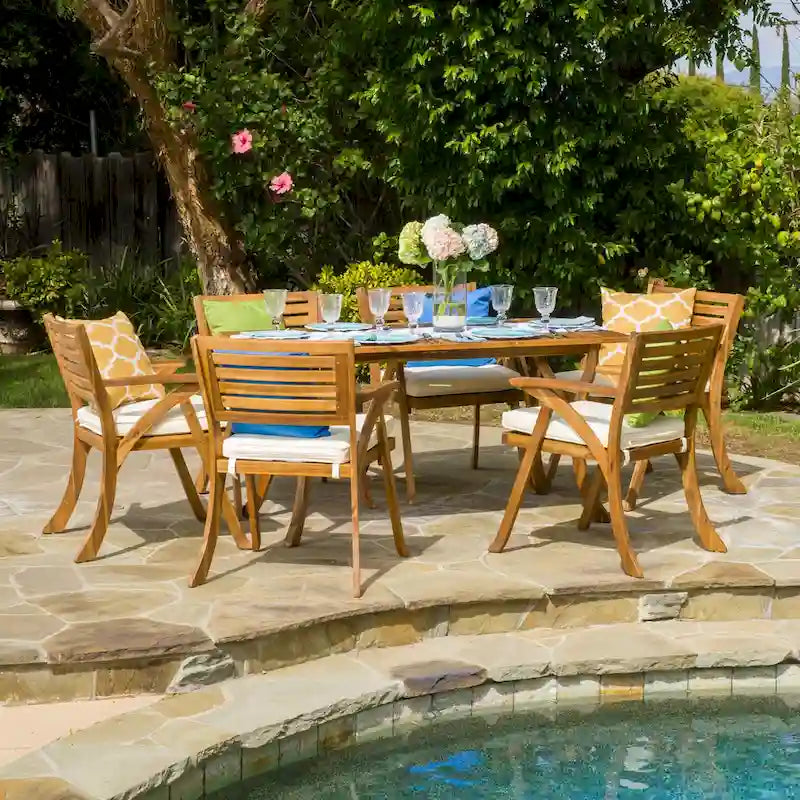 Ensemble de salle à manger 7 pièces en bois d'acacia Hermosa de Christopher Knight Home