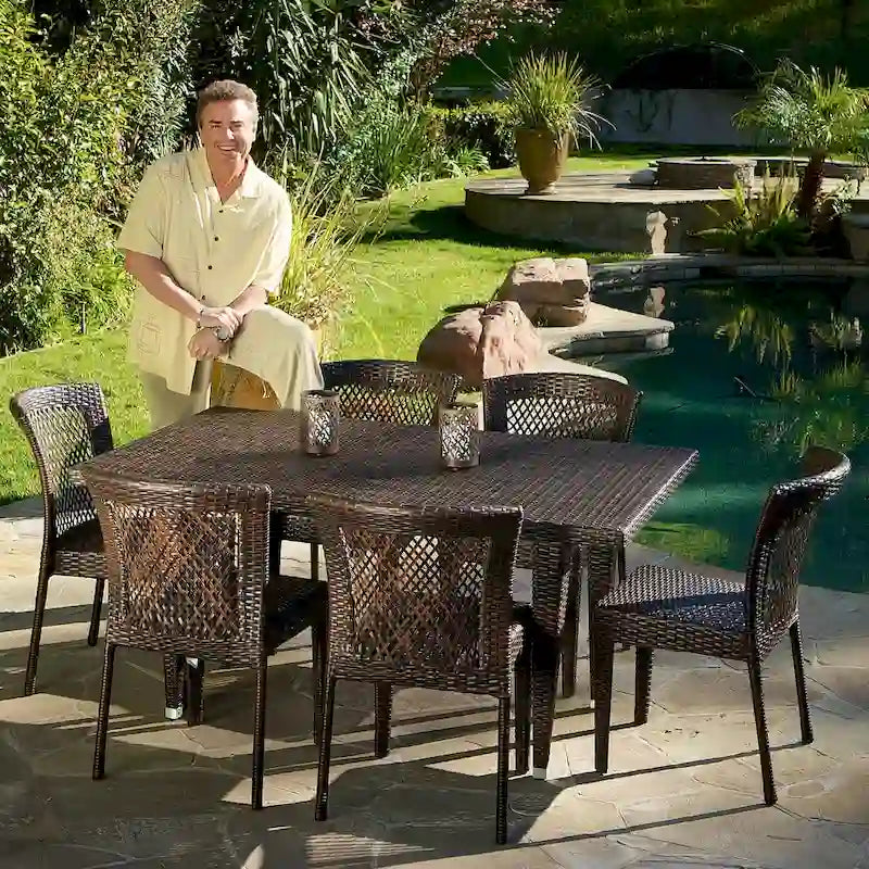 Ensemble de salle à manger d'extérieur 7 pièces Dusk par Christopher Knight Home