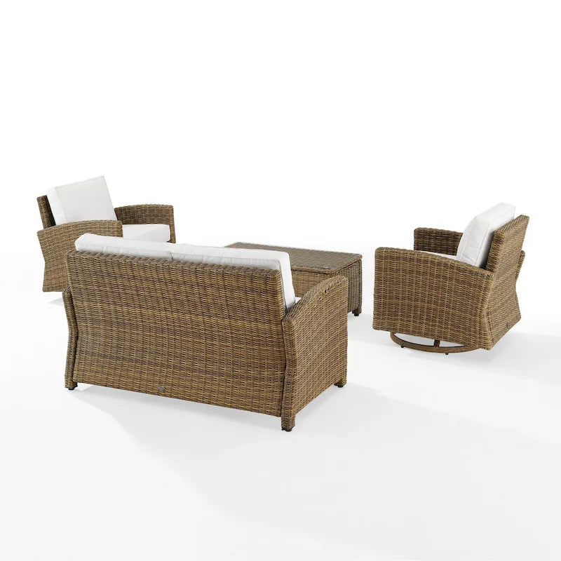 Crosley Bradenton Ensemble de conversation 4 pièces avec fauteuils pivotants à bascule