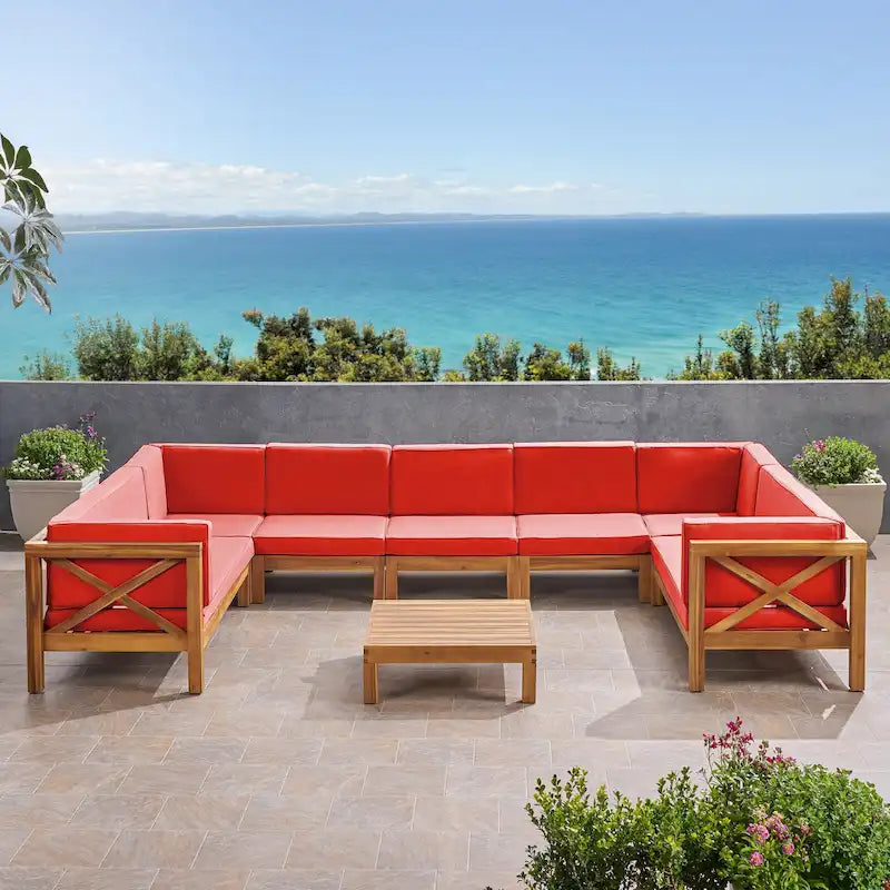 Ensemble de canapé d'angle Brava en bois d'acacia par Christopher Knight Home