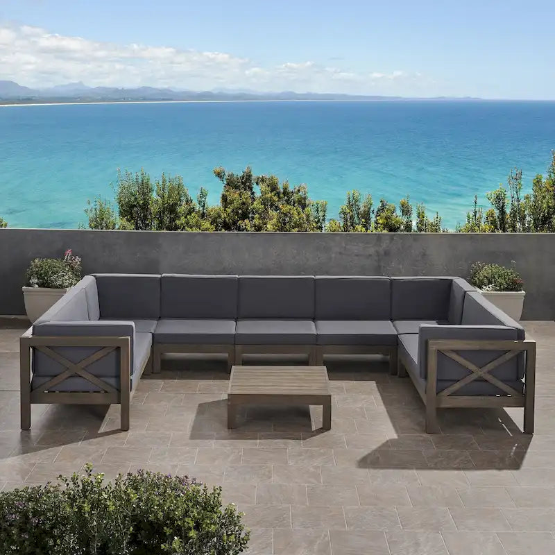 Ensemble de canapé d'angle en bois d'acacia Brava par Christopher Knight Home