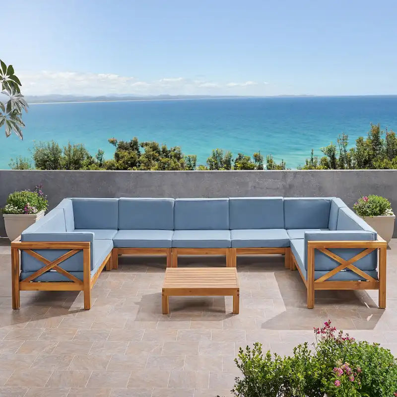 Ensemble de canapé d'angle en bois d'acacia Brava par Christopher Knight Home