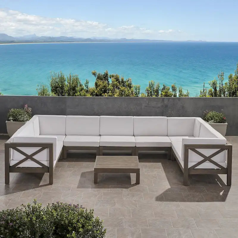Ensemble de canapé d'angle en bois d'acacia Brava par Christopher Knight Home