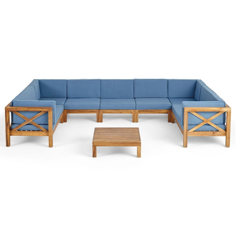 Ensemble de canapé d'angle Brava en bois d'acacia par Christopher Knight Home