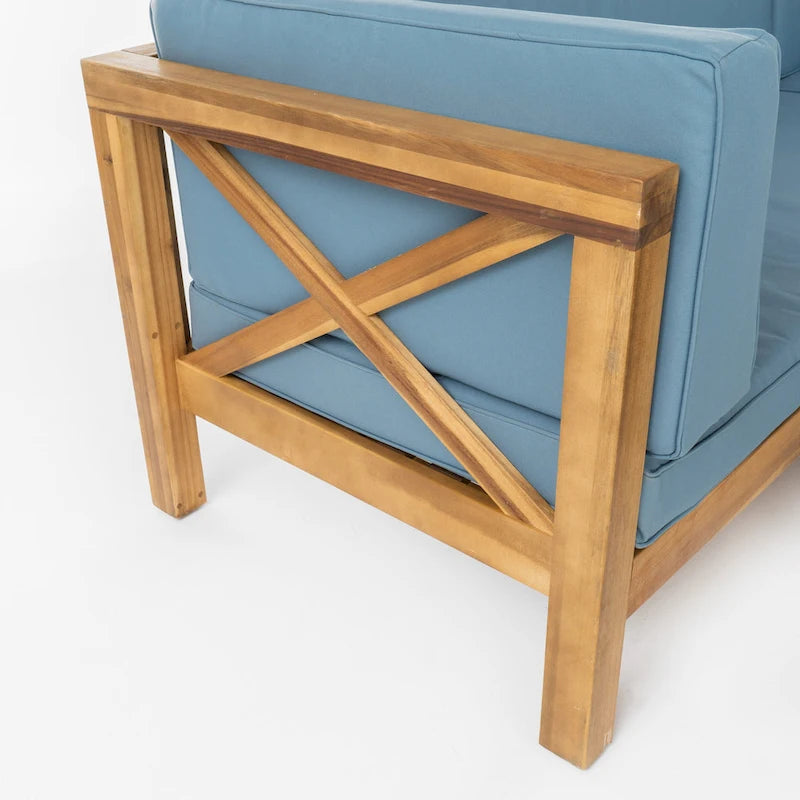 Ensemble de canapé d'angle Brava en bois d'acacia par Christopher Knight Home