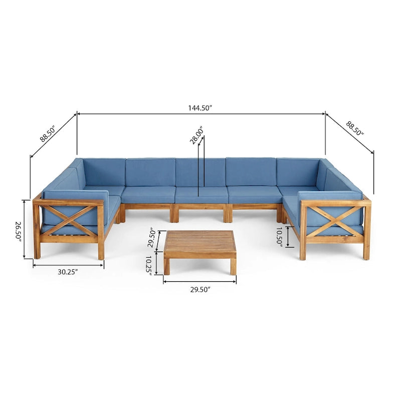 Ensemble de canapé d'angle Brava en bois d'acacia par Christopher Knight Home