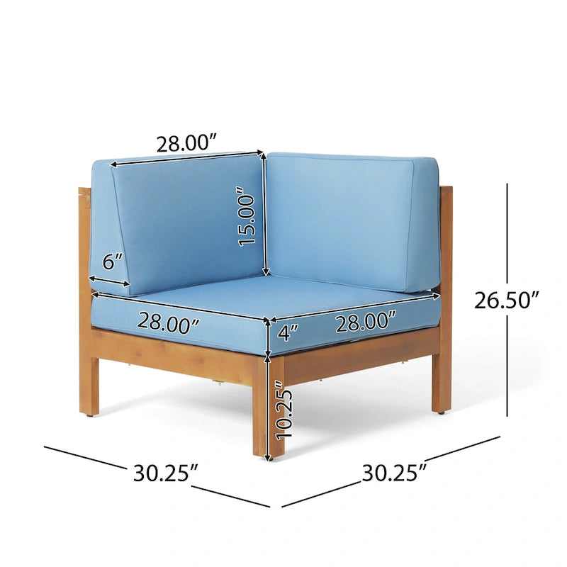 Ensemble de canapé d'angle Brava en bois d'acacia par Christopher Knight Home