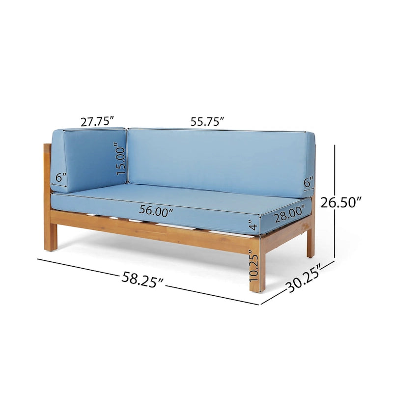 Ensemble de canapé d'angle Brava en bois d'acacia par Christopher Knight Home