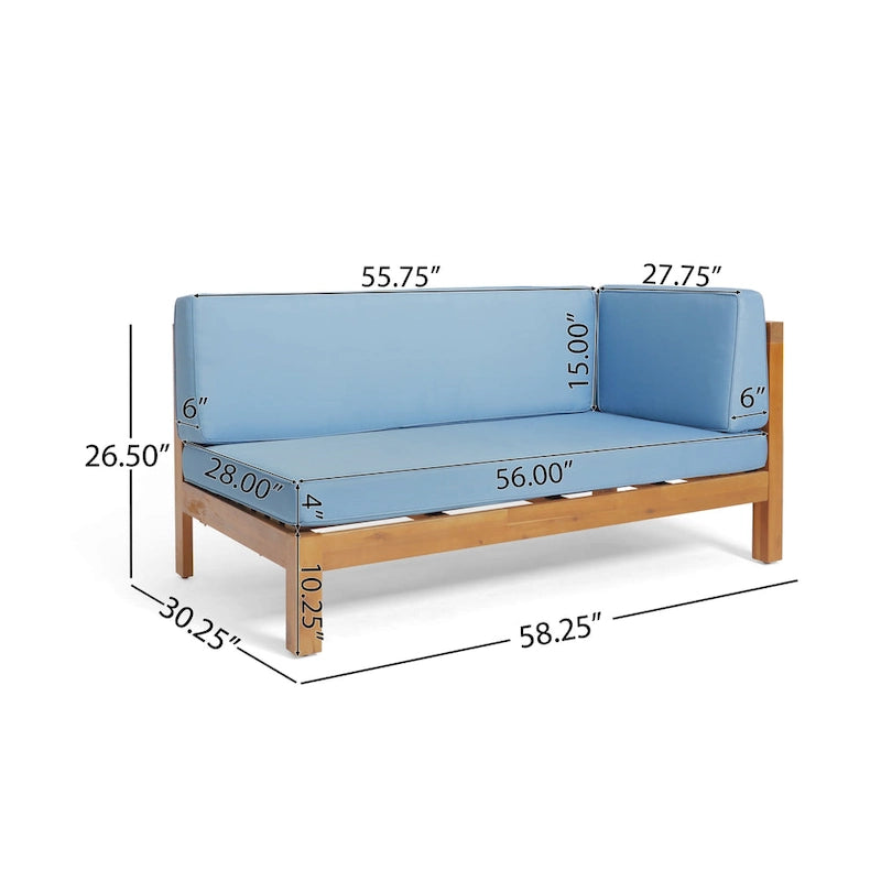 Ensemble de canapé d'angle Brava en bois d'acacia par Christopher Knight Home