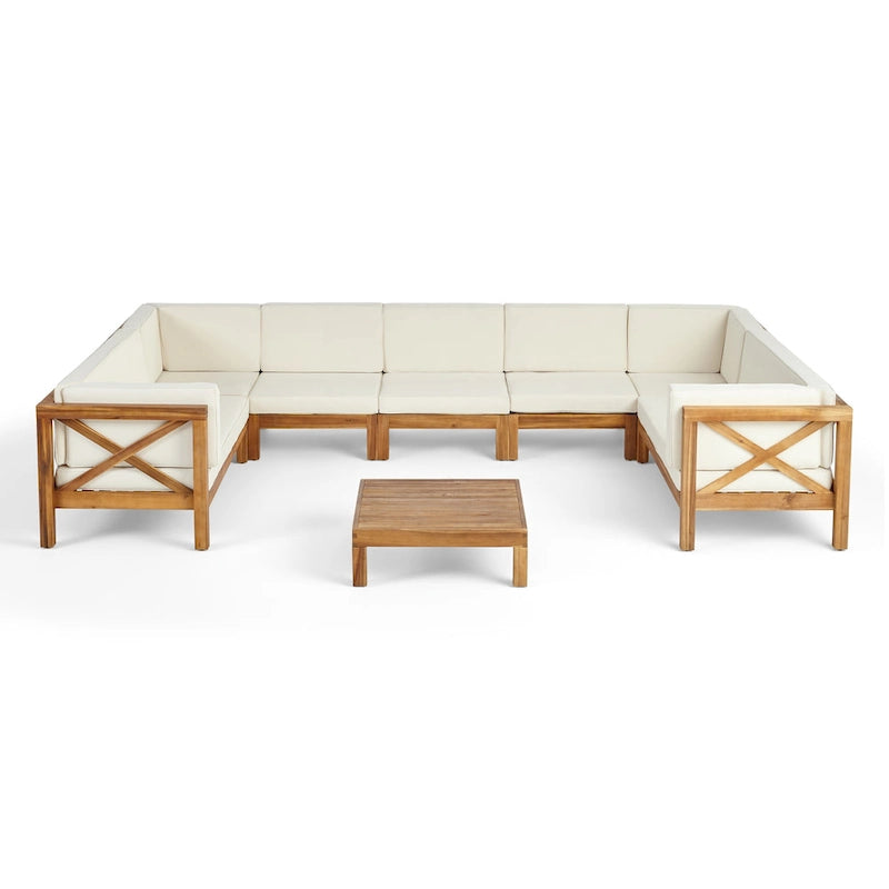Ensemble de canapé d'angle Brava en bois d'acacia par Christopher Knight Home