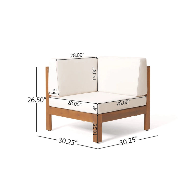 Ensemble de canapé d'angle Brava en bois d'acacia par Christopher Knight Home