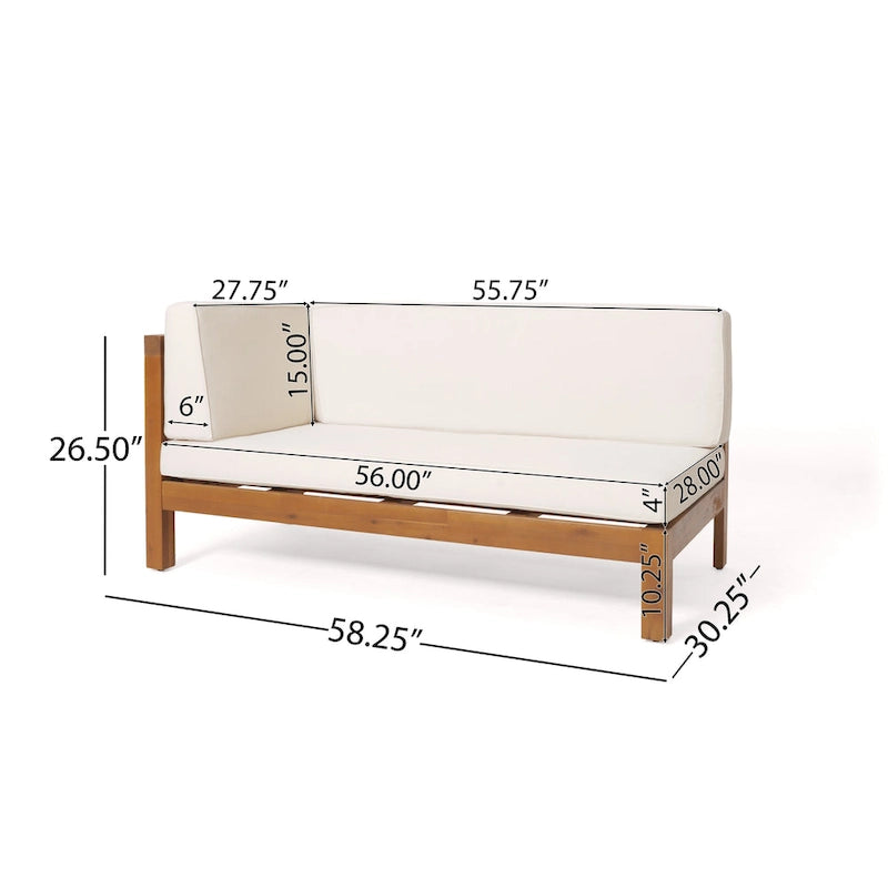 Ensemble de canapé d'angle Brava en bois d'acacia par Christopher Knight Home