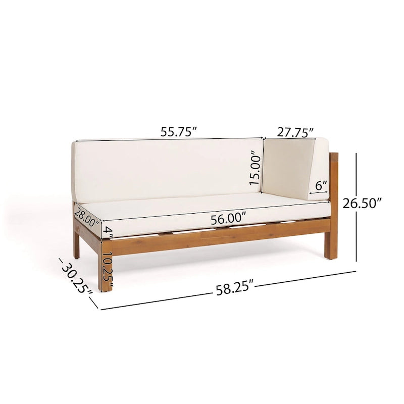 Ensemble de canapé d'angle Brava en bois d'acacia par Christopher Knight Home