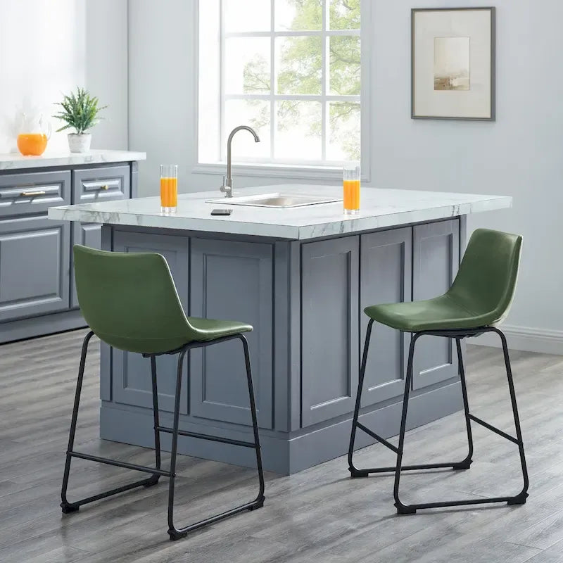 Tabouret de comptoir en similicuir de 66 cm (ensemble de 2)