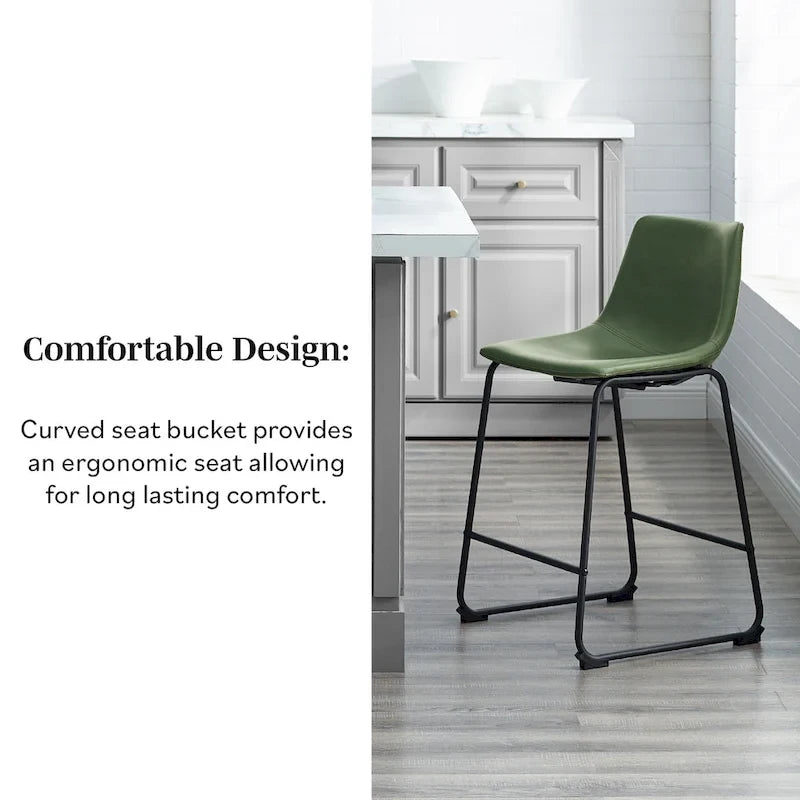 Tabouret de comptoir en similicuir de 66 cm (ensemble de 2)