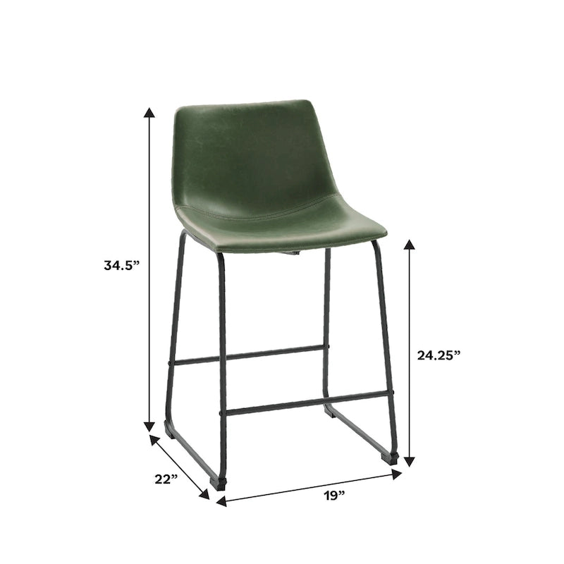 Tabouret de comptoir en similicuir de 66 cm (ensemble de 2)