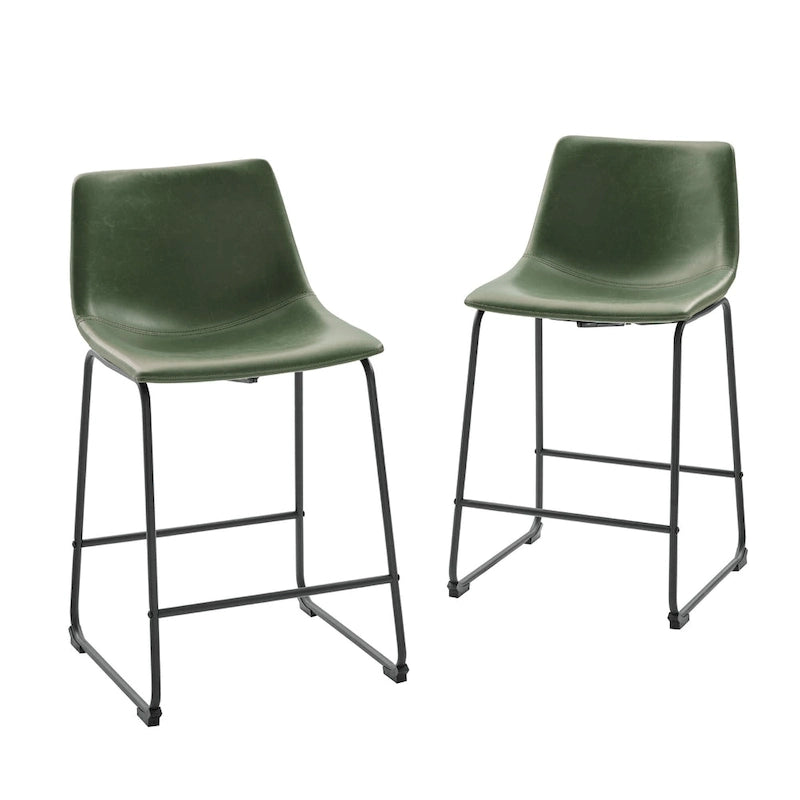 Tabouret de comptoir en similicuir de 66 cm (ensemble de 2)