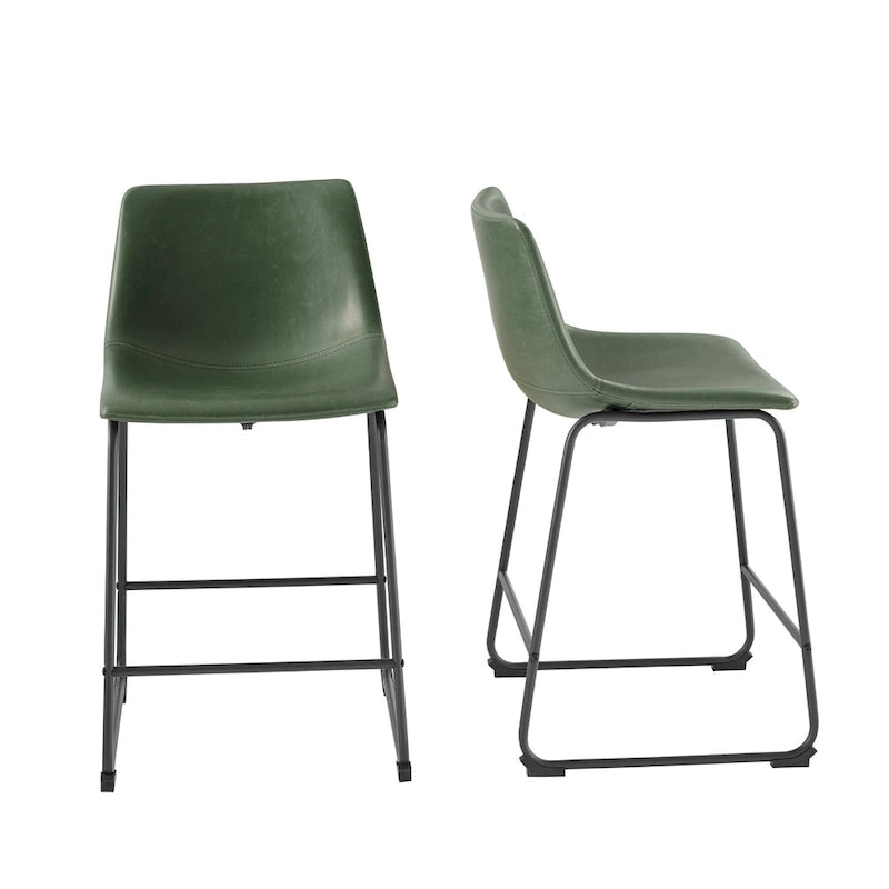 Tabouret de comptoir en similicuir de 66 cm (ensemble de 2)