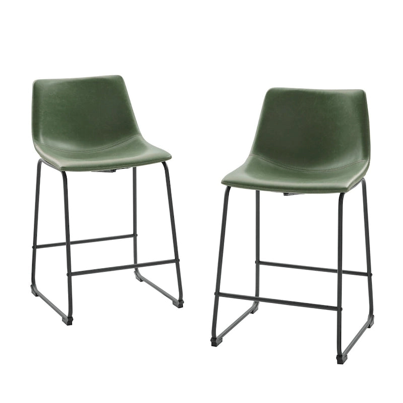 Tabouret de comptoir en similicuir de 66 cm (ensemble de 2)