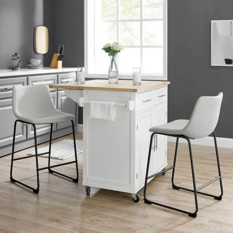 Tabouret de comptoir en similicuir de 66 cm (ensemble de 2)