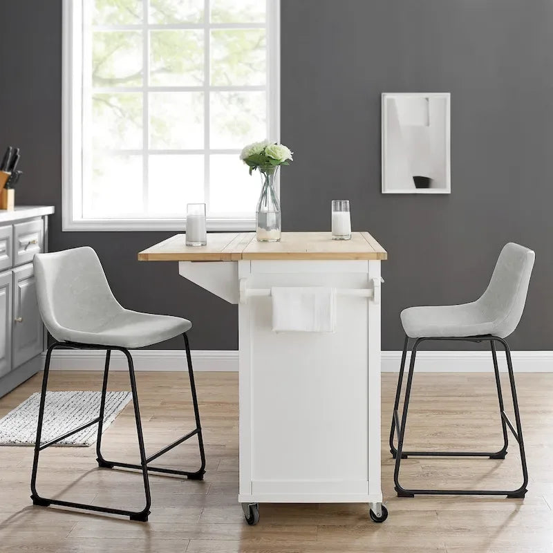 Tabouret de comptoir en similicuir de 66 cm (ensemble de 2)