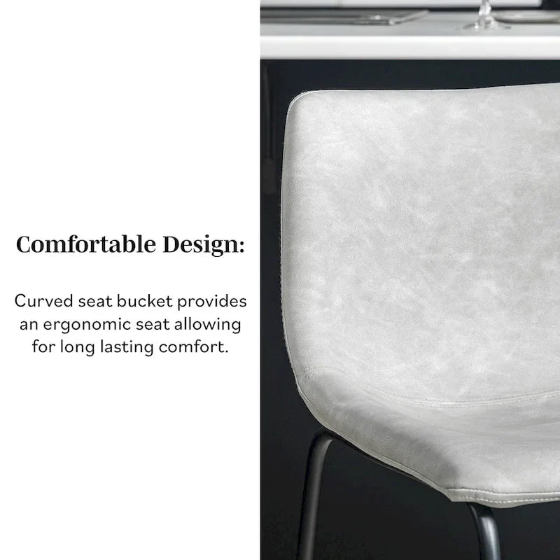Tabouret de comptoir en similicuir de 66 cm (ensemble de 2)