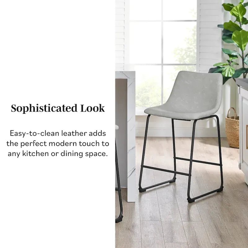 Tabouret de comptoir en similicuir de 66 cm (ensemble de 2)
