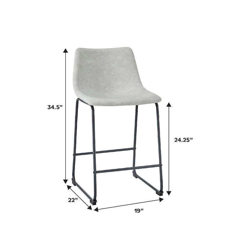 Tabouret de comptoir en similicuir de 66 cm (ensemble de 2)