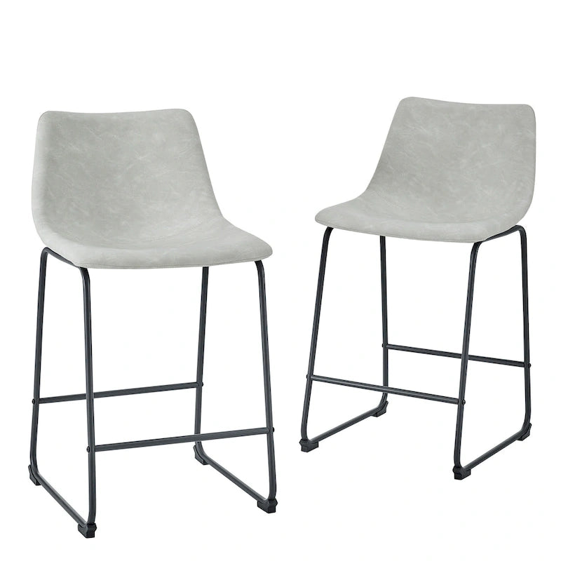 Tabouret de comptoir en similicuir de 66 cm (ensemble de 2)