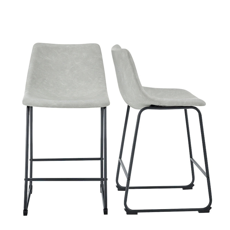 Tabouret de comptoir en similicuir de 66 cm (ensemble de 2)