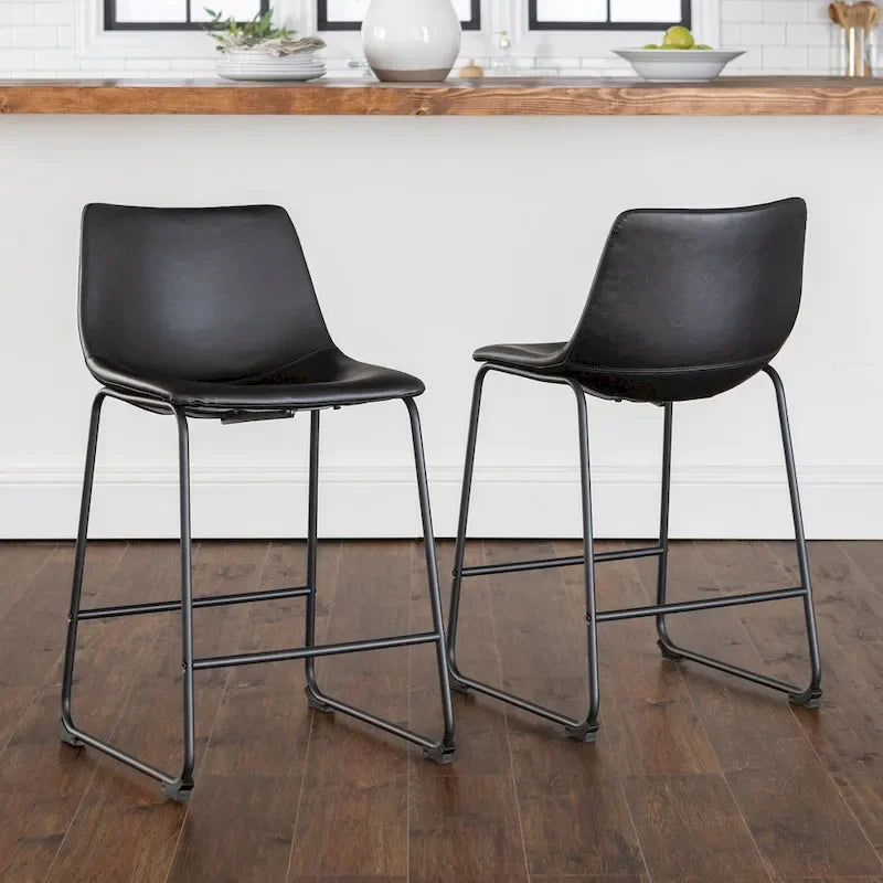 Tabouret de comptoir en similicuir de 66 cm (ensemble de 2)