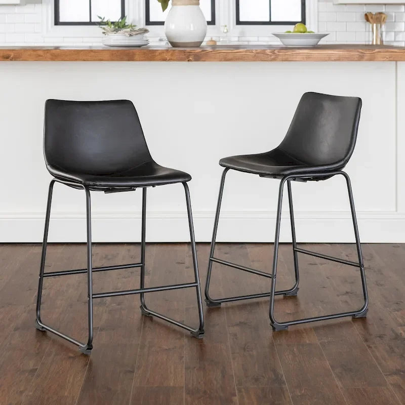 Tabouret de comptoir en similicuir de 66 cm (ensemble de 2)