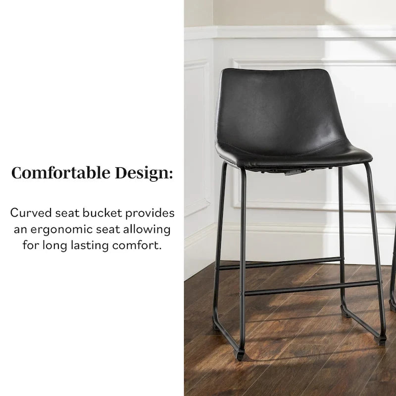 Tabouret de comptoir en similicuir de 66 cm (ensemble de 2)