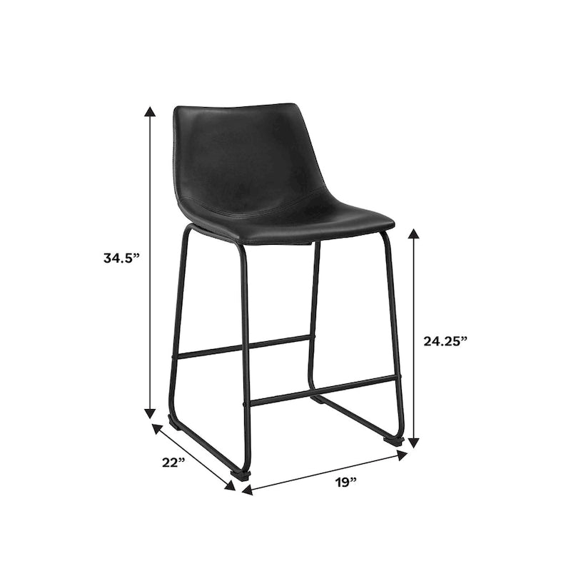 Tabouret de comptoir en similicuir de 66 cm (ensemble de 2)