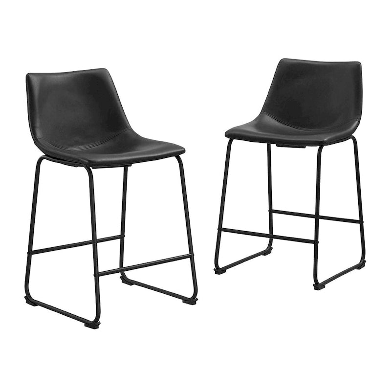 Tabouret de comptoir en similicuir de 66 cm (ensemble de 2)