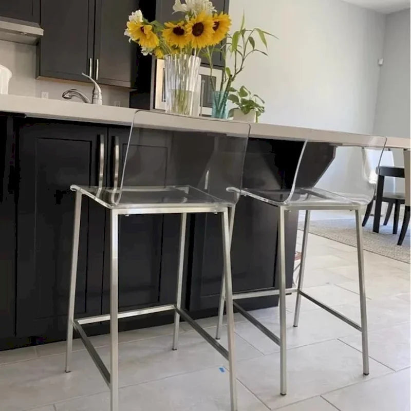 Tabouret Fantôme en Acrylique Design Lucite (Lot de Deux)