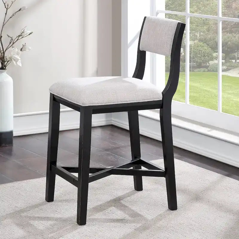 Tabouret de comptoir en bois massif Burbank