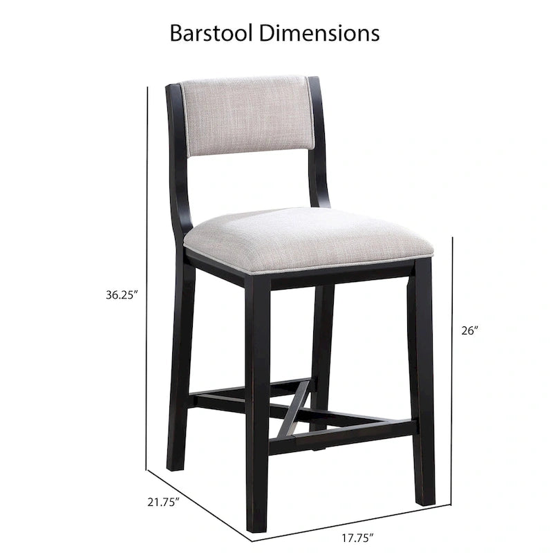 Tabouret de comptoir en bois massif Burbank