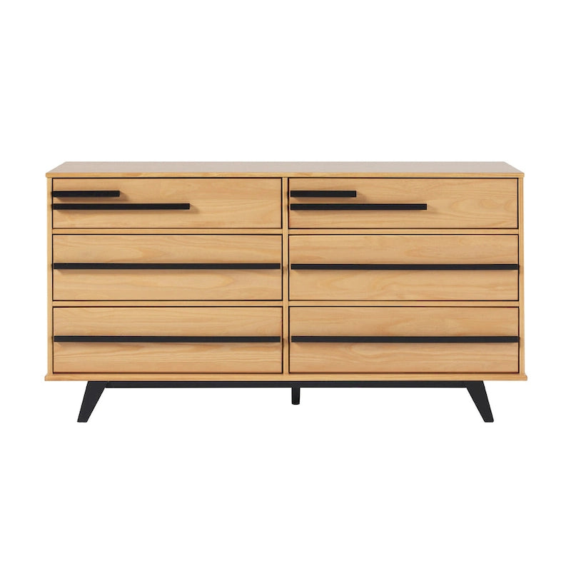 Commode contemporaine à 6 tiroirs en bois massif