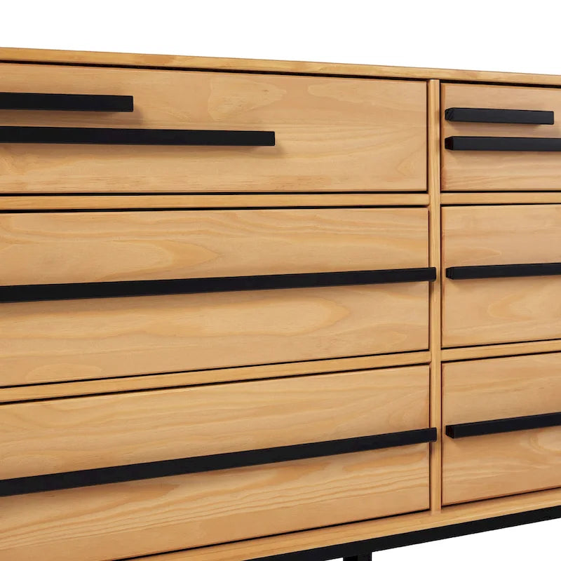Commode contemporaine à 6 tiroirs en bois massif