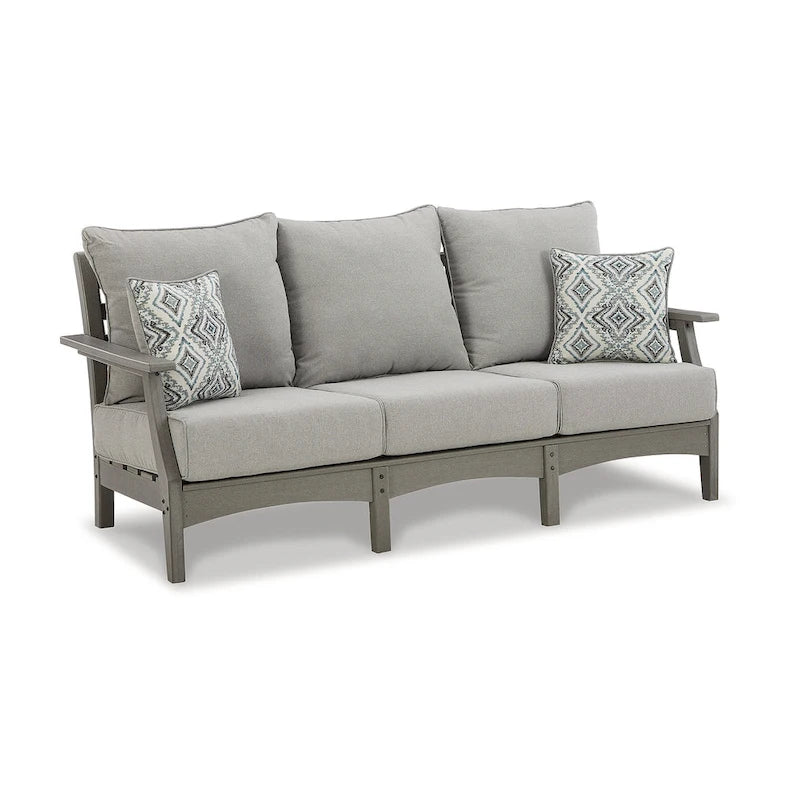 Signature Design by Ashley Visola Gray Ensemble de conversation 4 pièces avec canapé d'extérieur – 80 L x 33 P x 37 H